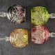 4 verres à vin en cristal taillé coloré