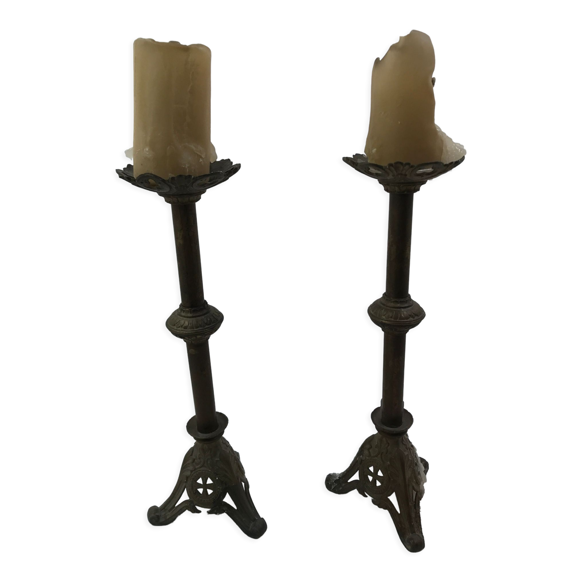 Pair of candle spades / candle holder