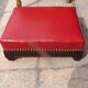 Fauteuil et repose pieds cuir Rouge