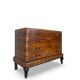 Commode italienne Art déco en ronce de noyer, années 1930