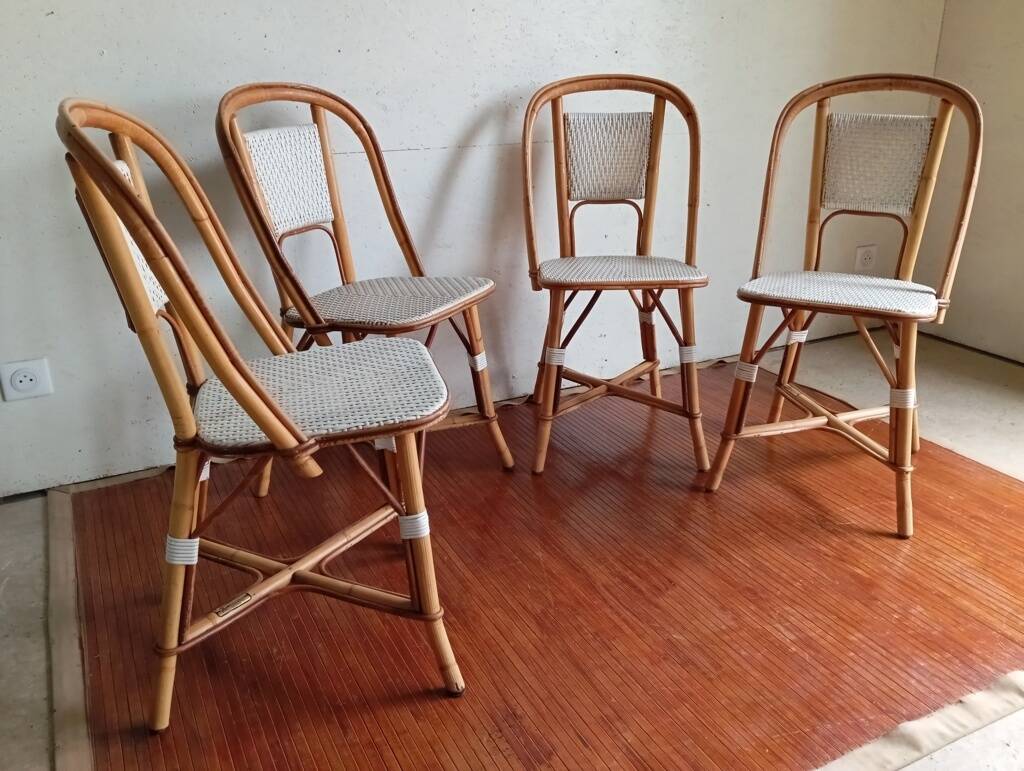 Set of 4 bistro chairs Maison Drucker from the 1990s.