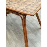 Rotin and bamboo dining table, 1960s