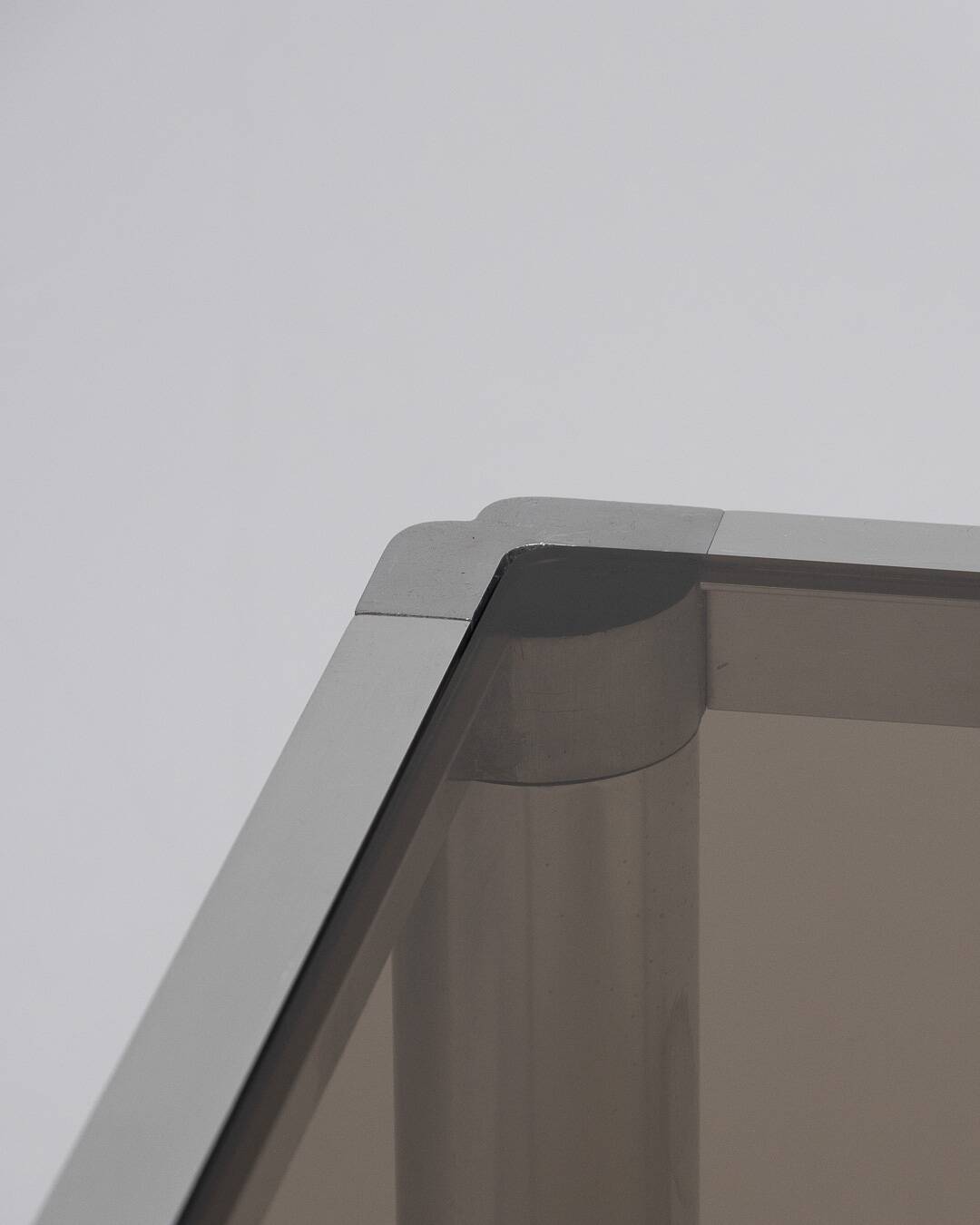 Glass and chrome dining table, 1970s