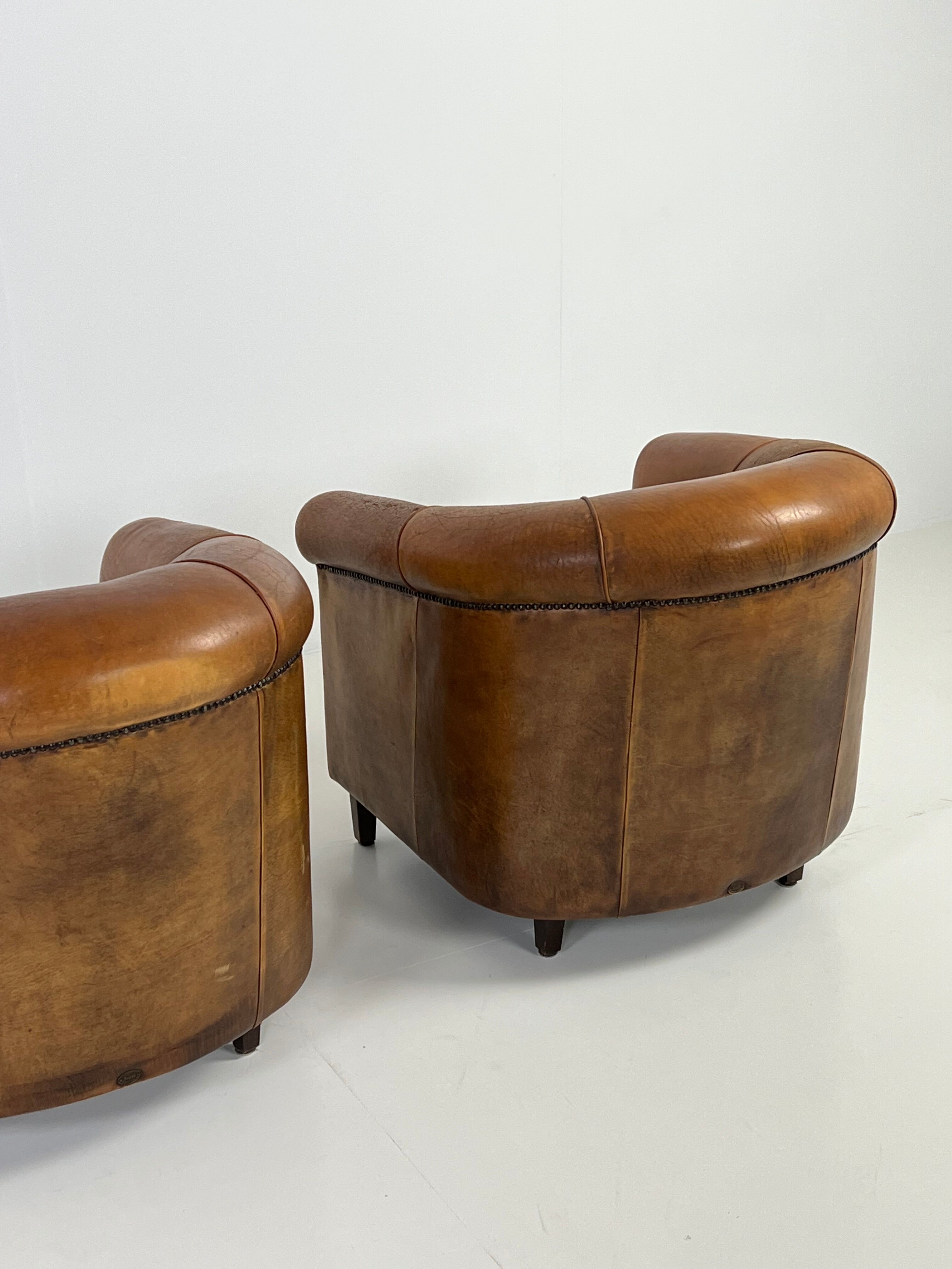 Set of 2 club armchairs
