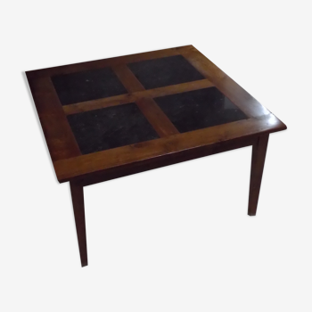 Table bi matière bois et pierre