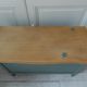 Vintage toy chest green of gray waxed finish, waxed top medium oak.