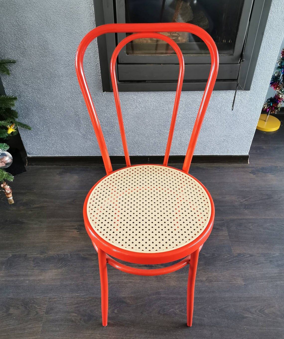 Red metal chair 90s