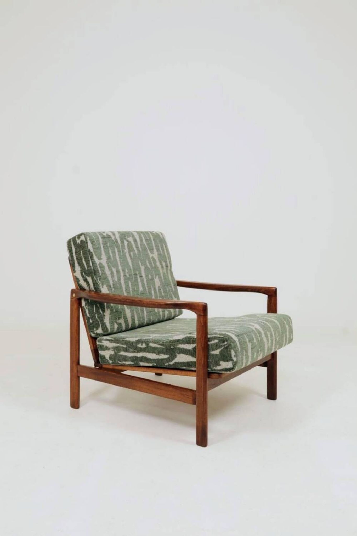 Vintage Armchair Green Cushions Classic Design