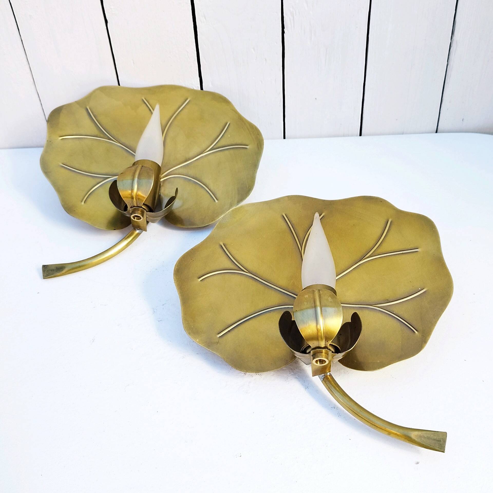 Design 70 water lily brass wall lights