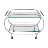 Desserte chariot chrome et verre vintage