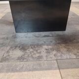 Table basse en laiton gravé de pierre bleue d'Agathe, 1987