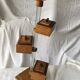 Small 1930s wooden and glass furniture with sliding storage boxes