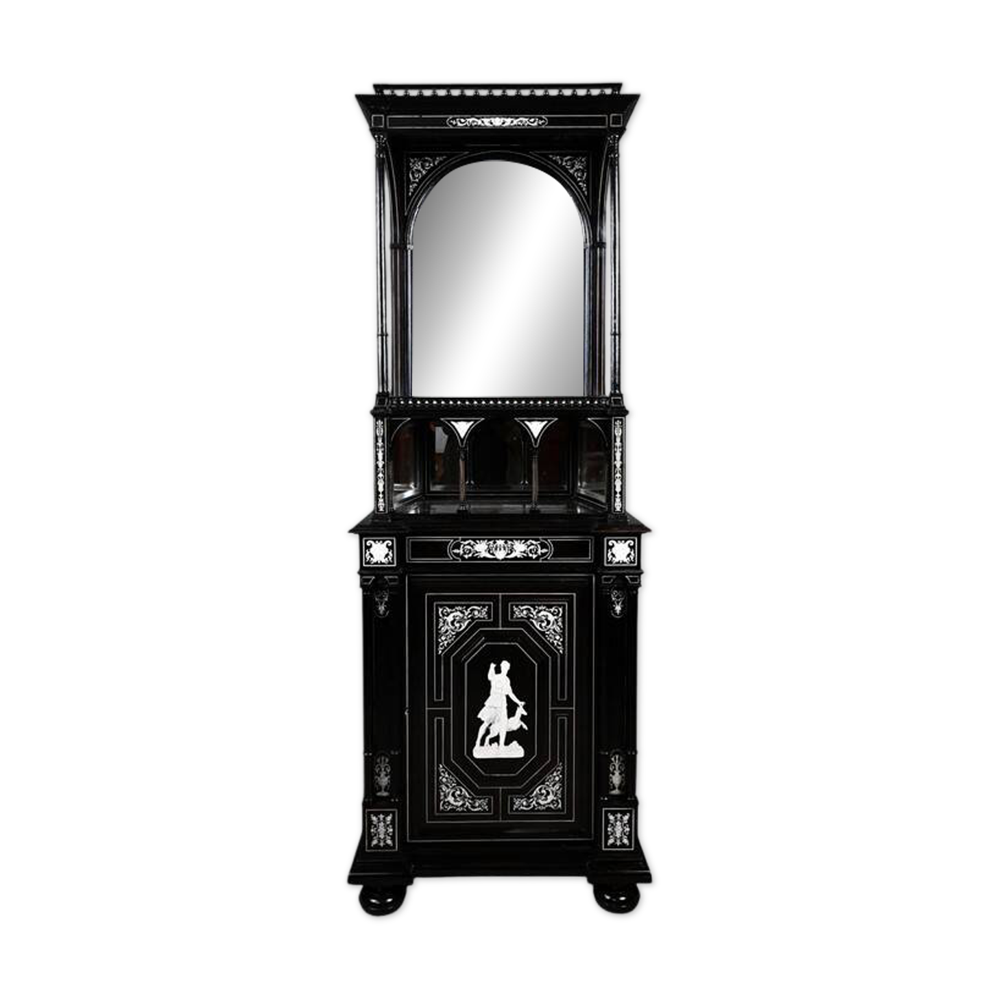 Display Cabinet in Blackened Pear Wood, Napoléon III period – 2nd half of the 19th century