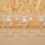 Service de 10 verres à vin en cristal ciselé