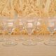 Service of 10 chiseled crystal wine glasses