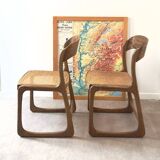 Paire de chaises cannée Baumann bémol - traîneaux