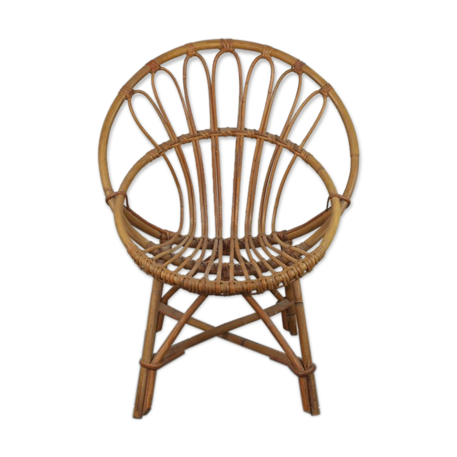Vintage rattan basket chair
