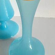 Vases bleu grès verre opalin vintage