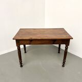 Pine desk with turned legs, 1900s