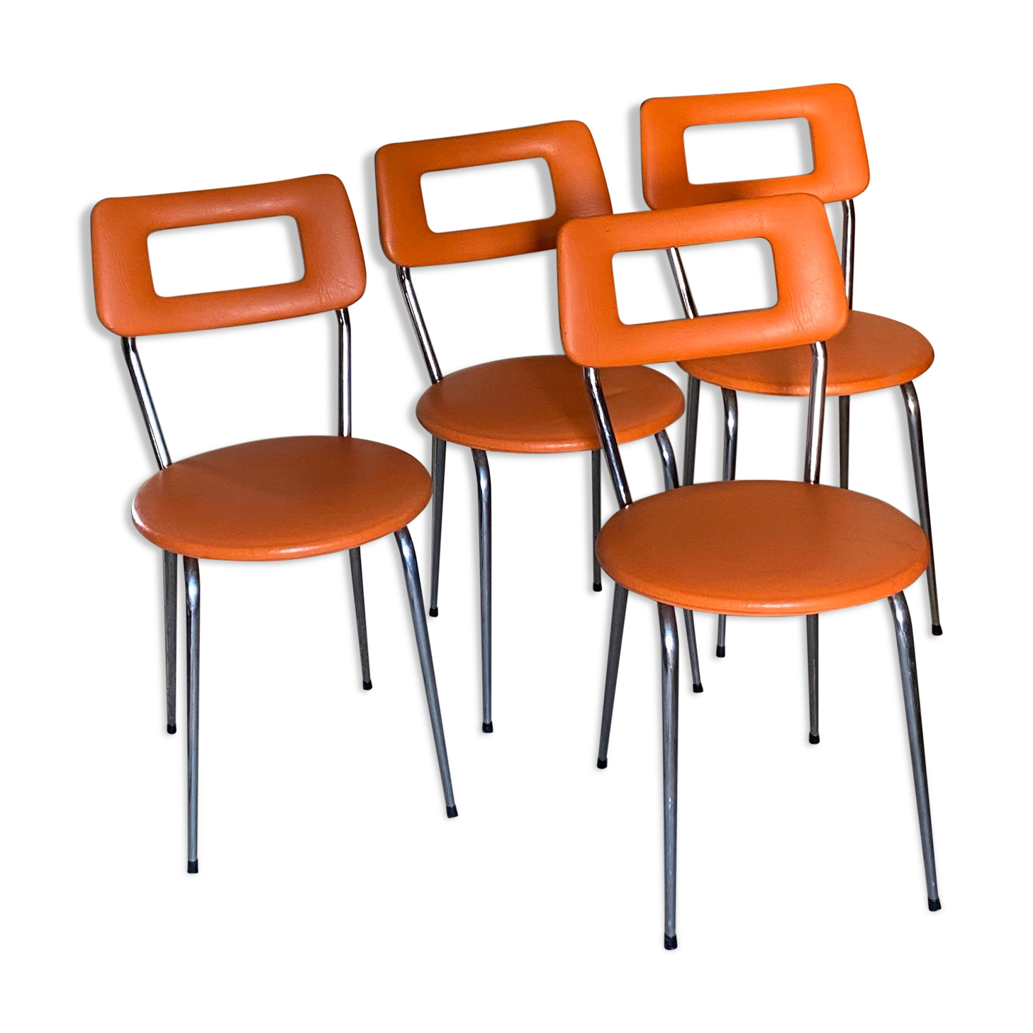Set of 4 chairs 70s in skaï