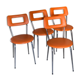 Set of 4 chairs 70s in skaï
