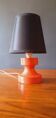 60s/70s lamp in red/orange lacquered wood