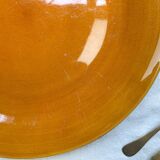 Vintage Longchamp amber earthenware dish, France 1970