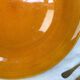 Vintage Longchamp amber earthenware dish, France 1970