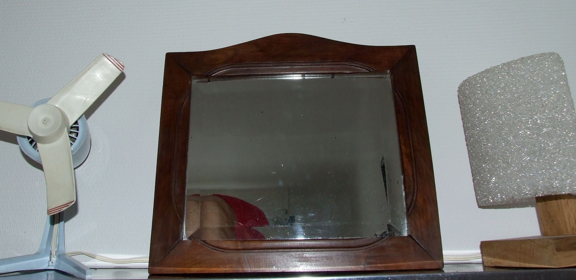 Ancient mirror bevelled wooden frame