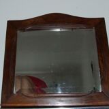 Miroir ancien biseauté cadre bois