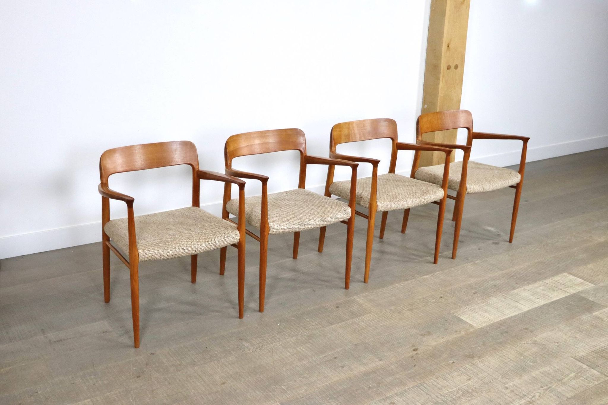 Set Of 4 Model 56 Dining Chairs In Oak By Niels Otto Møller, 1960s