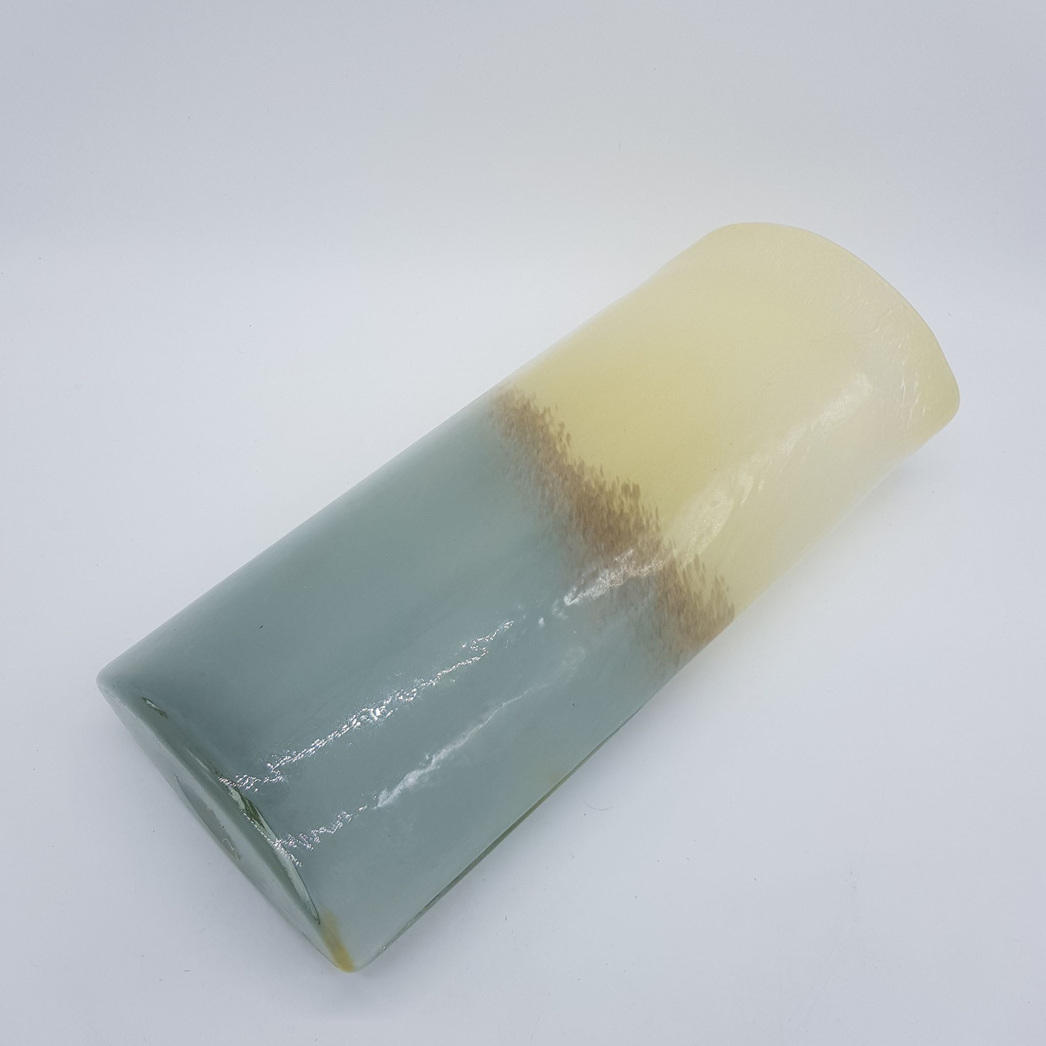 Grey and beige blown glass vase