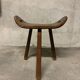 Vintage Wooden Brutalist Tripod Stool
