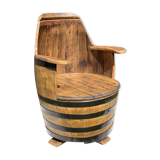 Whisky barrel armchair with spinner