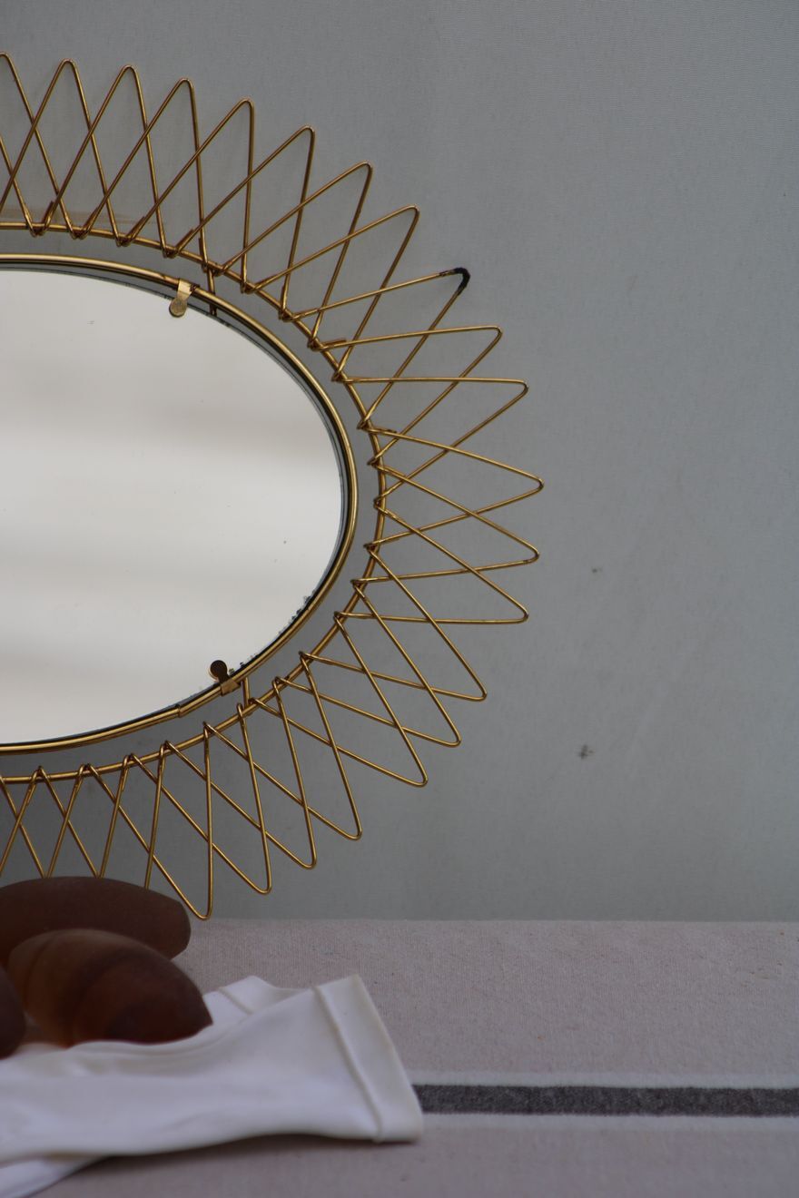 Gilded metal mirror