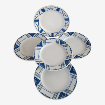 Lot de 5 assiettes terre de fer dépareillées