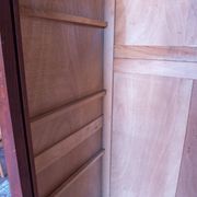 Wooden wardrobe with sliding doors, wooden wardrobe, vintage storage furniture