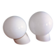 Deux appliques boule en opaline