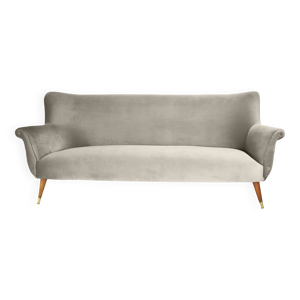 Canapé 3 places en velours - gris