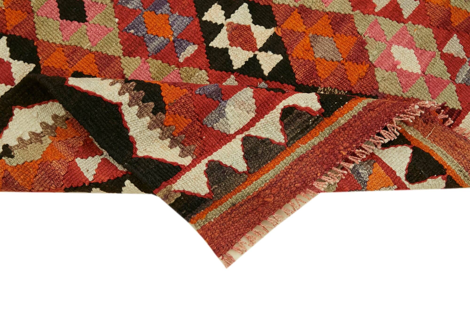 Turkish Handwoven Vintage Herki Kilim 86 cm x 274 cm