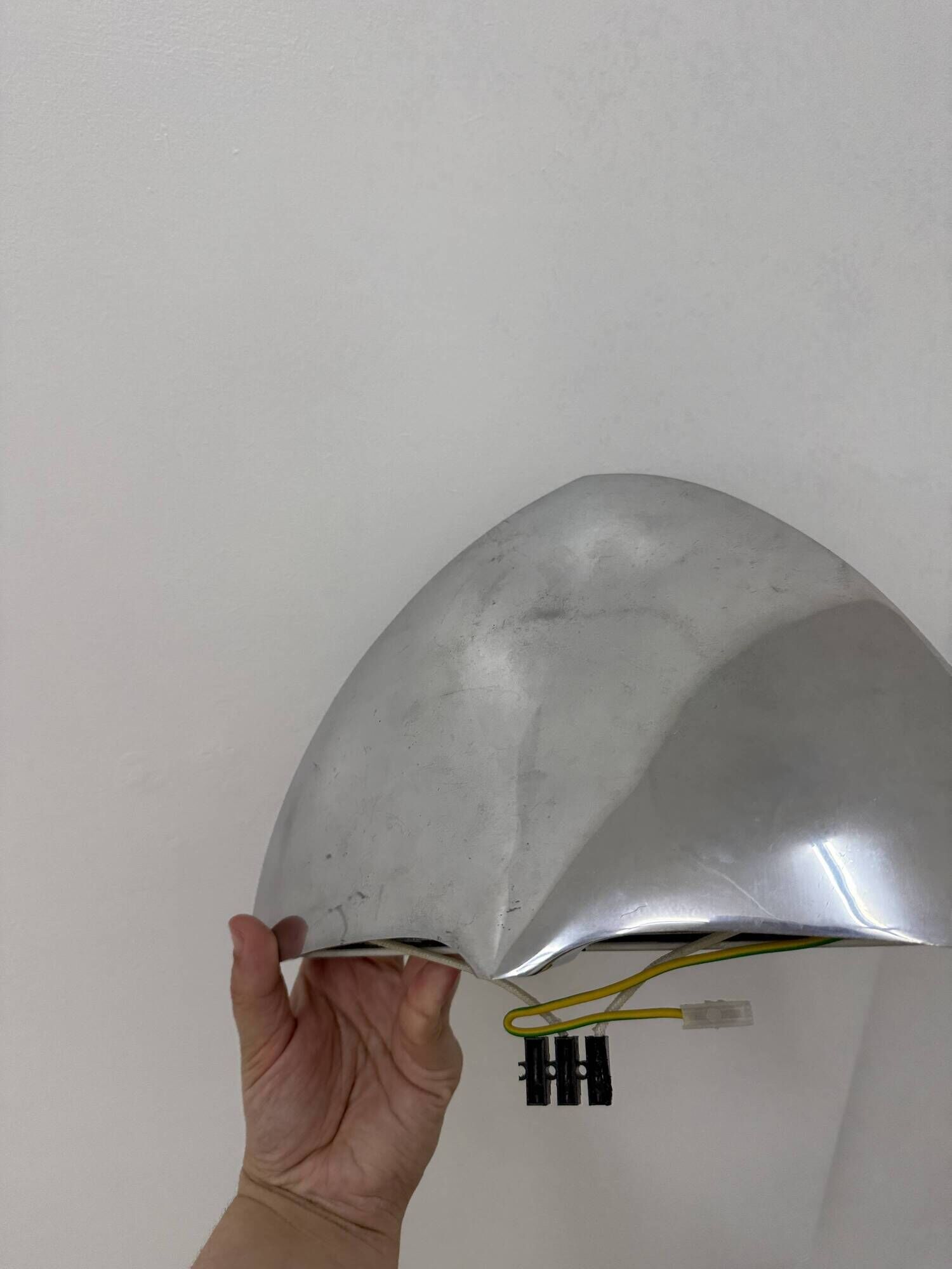 Modern French Polished Chrome wall Lamp by LG, Paris France