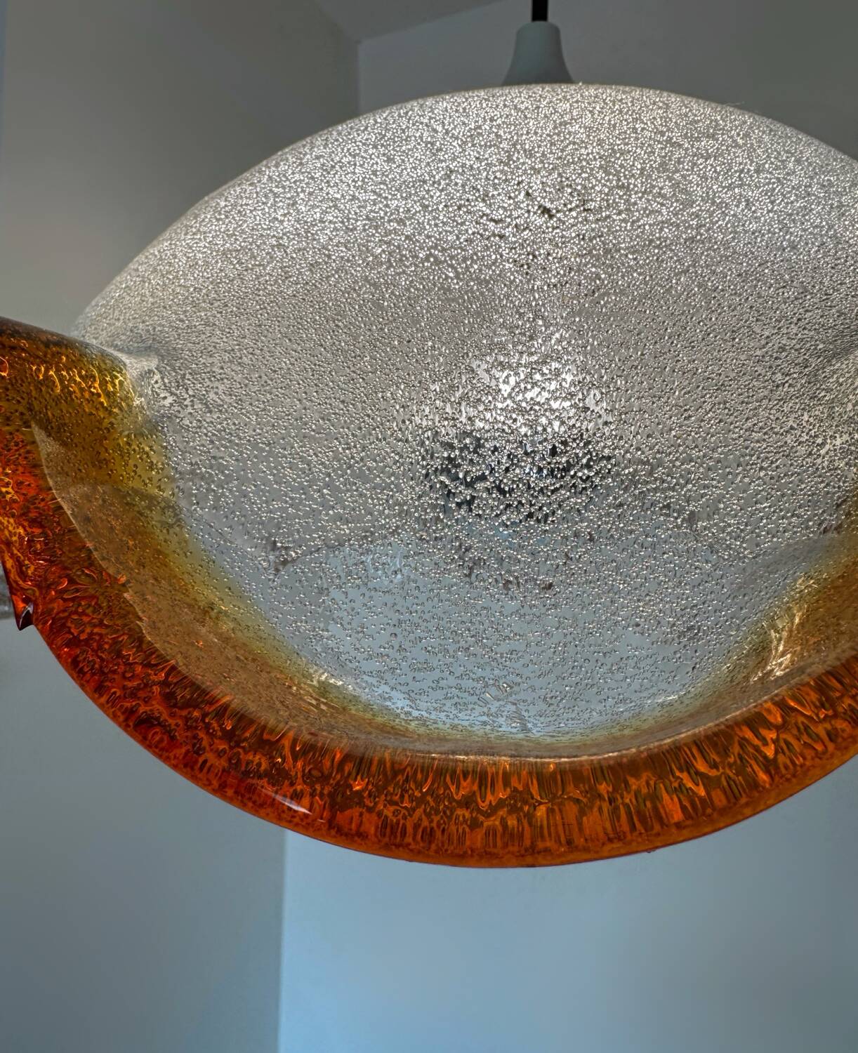 Murano glass flower pendant light from the 70s