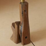 Sculptural lamp in solid wood circa 1960
