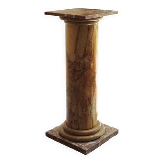 Wooden column, decorative marble effect paint
