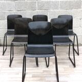 Lot of 6 vintage Galvanitas S23 chairs