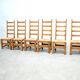 Ensemble de six chaises de salle à manger françaises à dossier haut