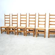 Set of six high back French dining chairs