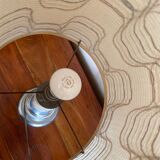 Alabaster and silver metal lamp