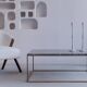 Rectangular coffee table in grey marble Emperador