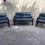 Sofa and pair of armchairs “Modele Polhem” by Swedish designer Tod Bjorklund for Ikea 1980